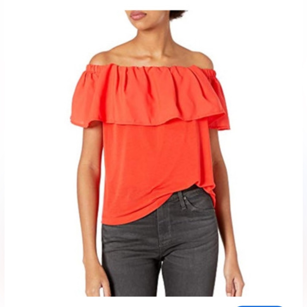 French Connection Red Off-Shoulder Blouse
